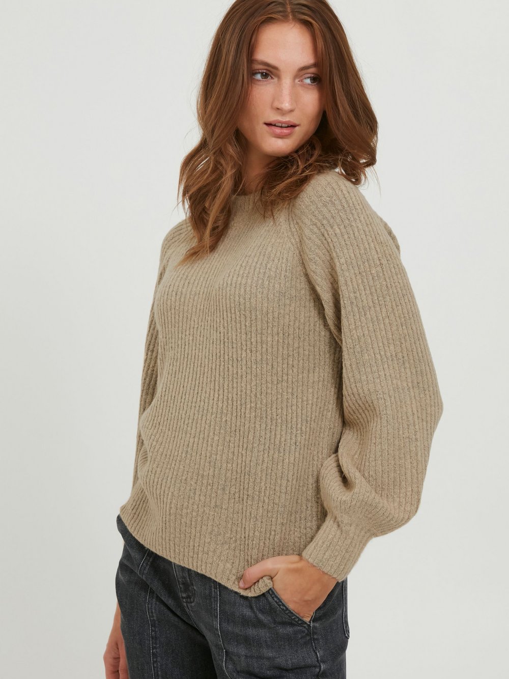 B.Young Strickpullover Damen beige, XL