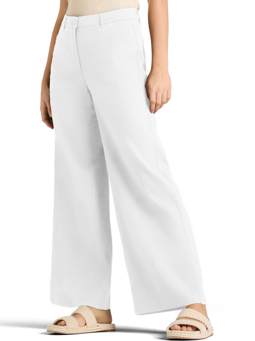 Cambio Leinenhose Damen Baumwolle weiß, 40