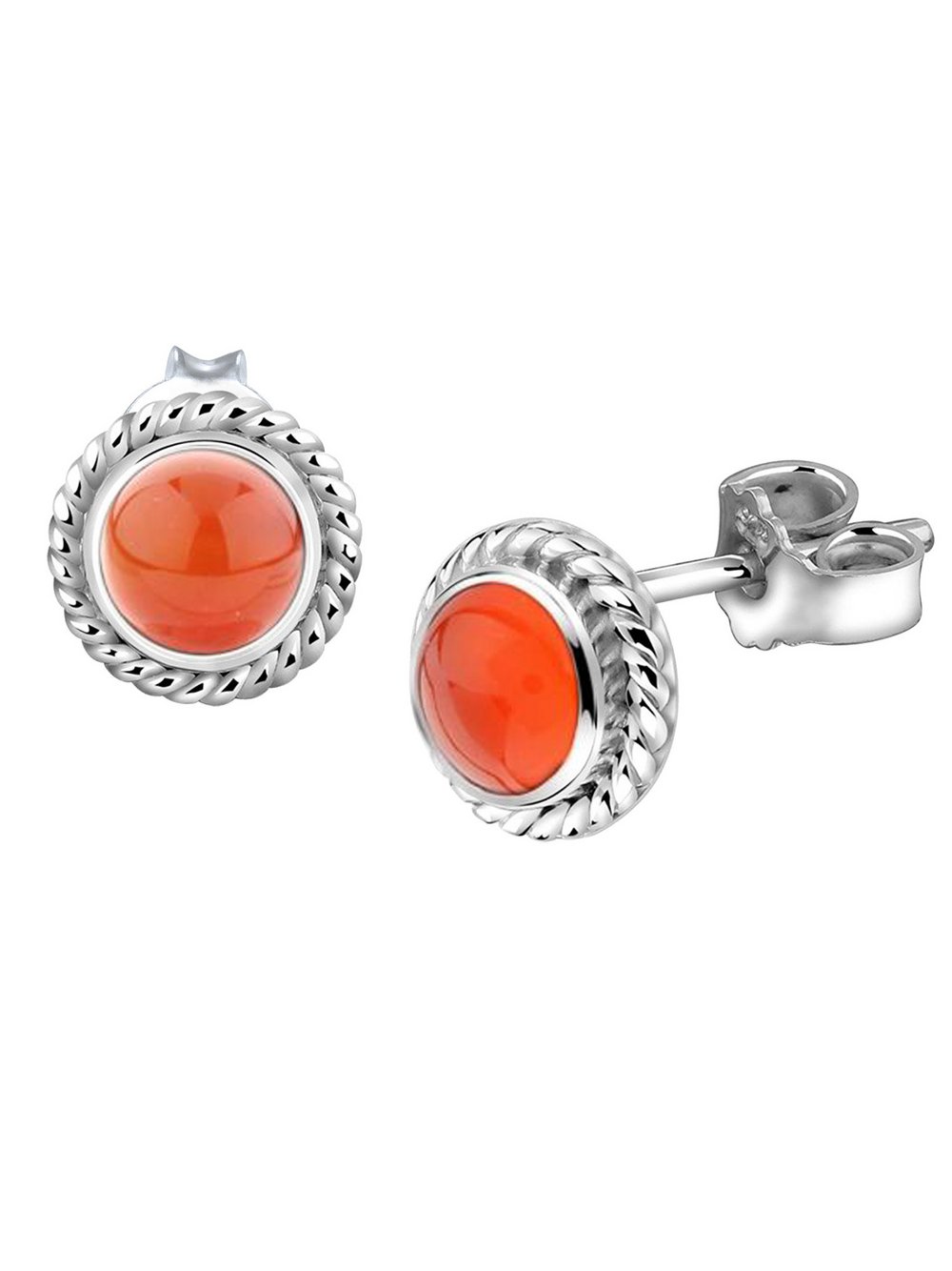 Nenalina Ohrringe Damen Sterlingsilber orange, ONE SIZE