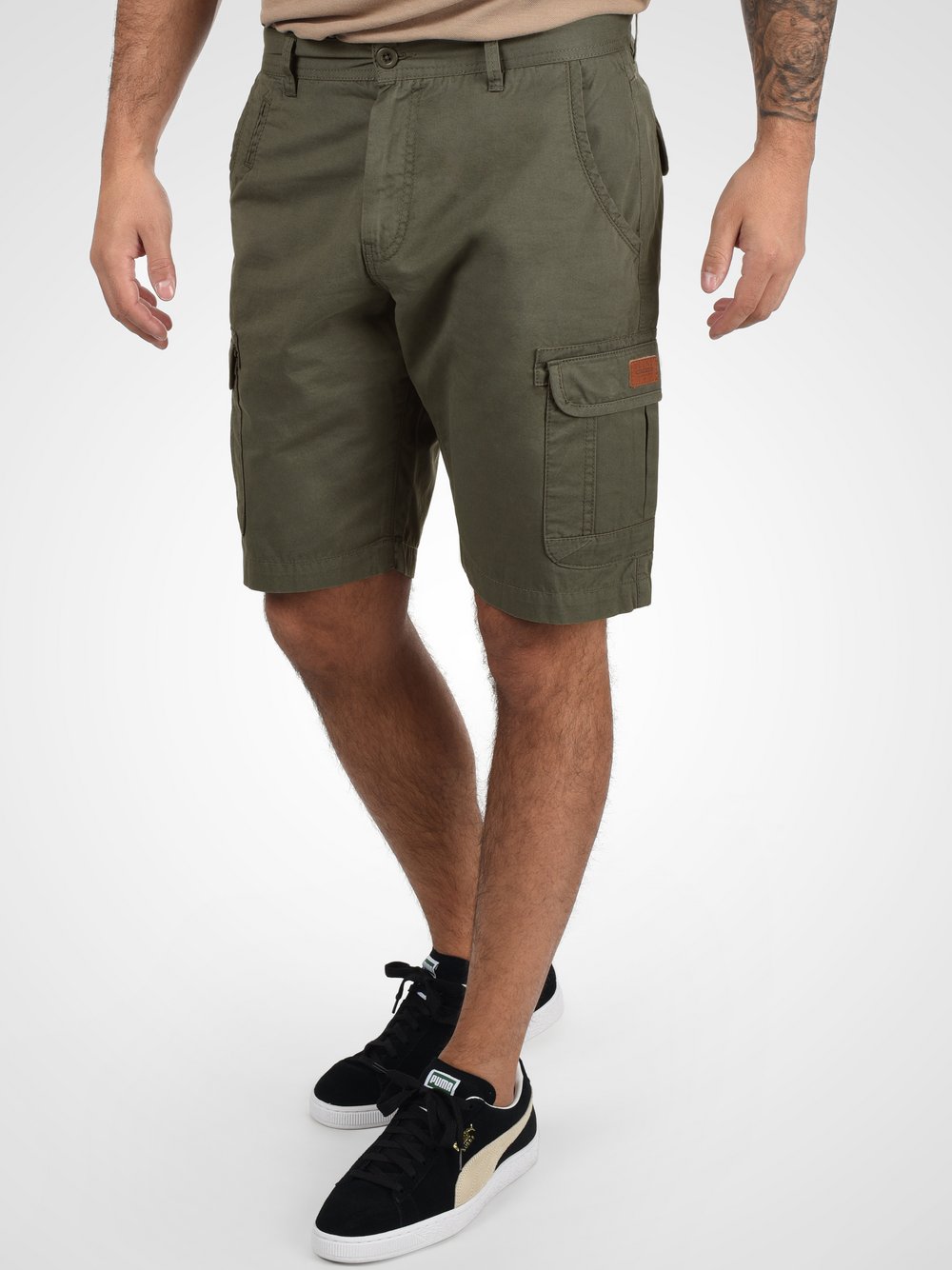 BLEND Cargoshorts Herren Baumwolle grün, S