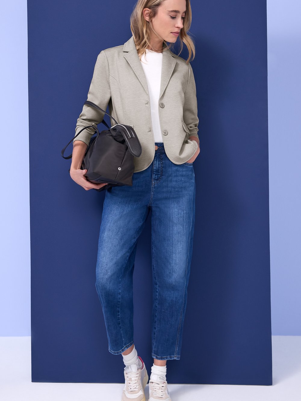 Thumbnail - Street One Sweatblazer Damen braun meliert, 44