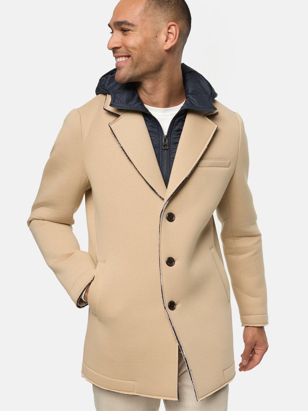 Indicode Mantel Herren beige, L