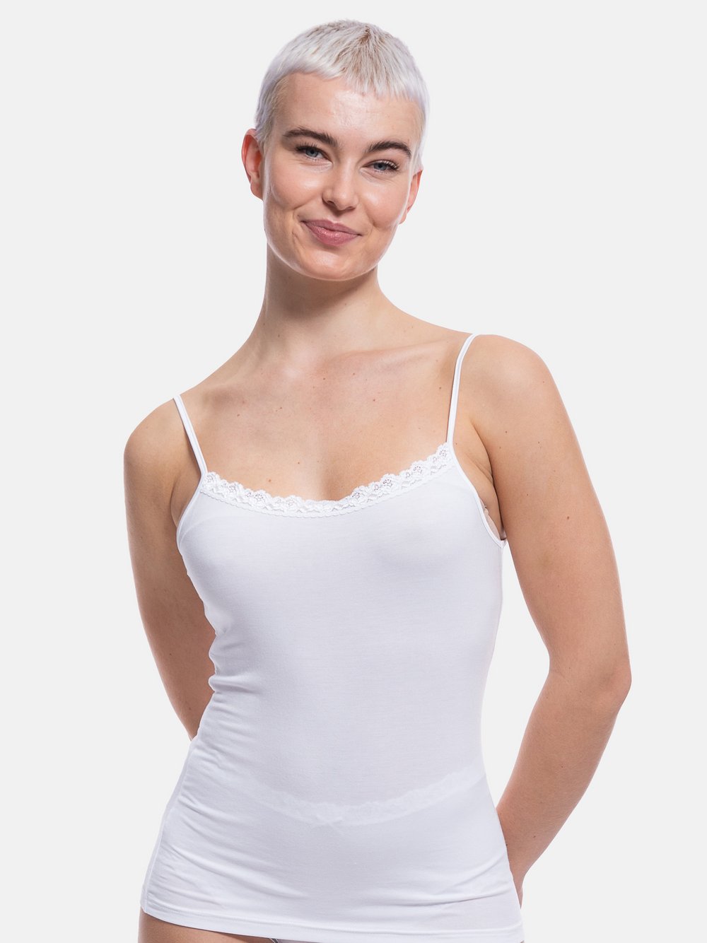 Nina von C. Spaghetti Top Damen Modal weiß, 38