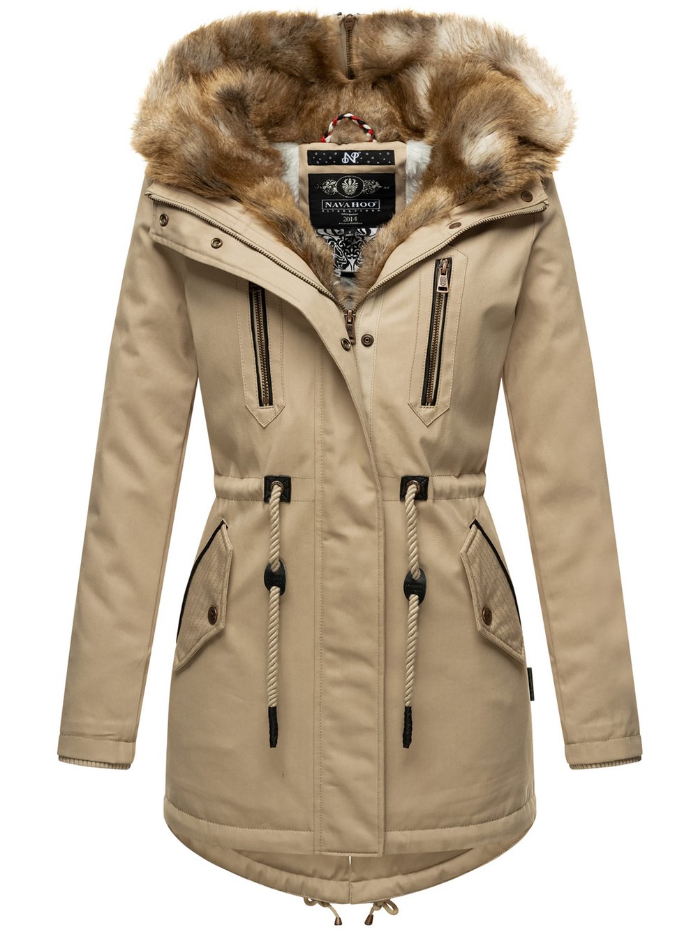 Navahoo Winterjacke  Damen Baumwolle beige, 40