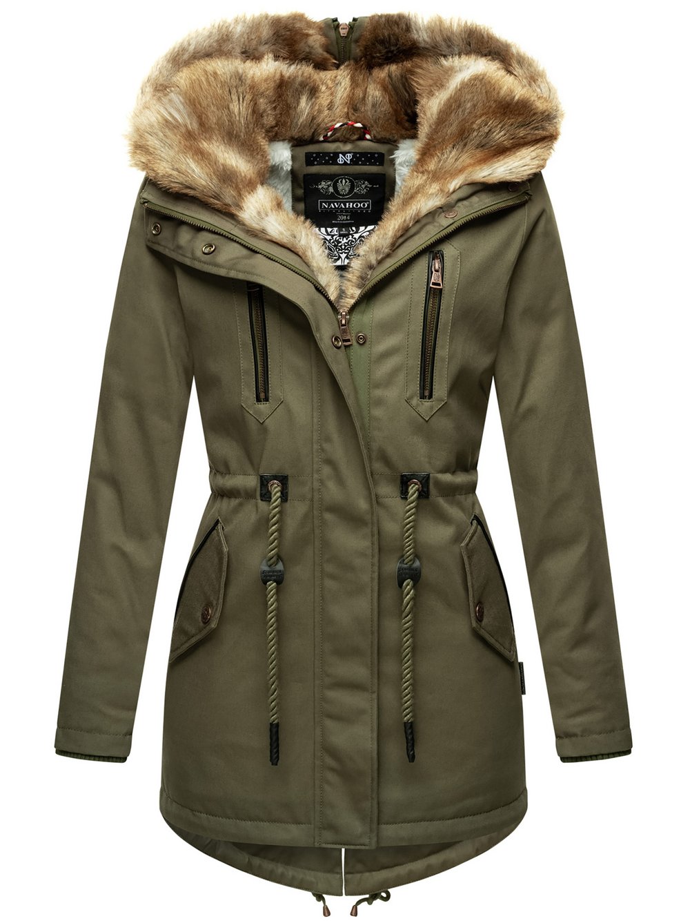 Navahoo Winterjacke  Damen Baumwolle grün, 36