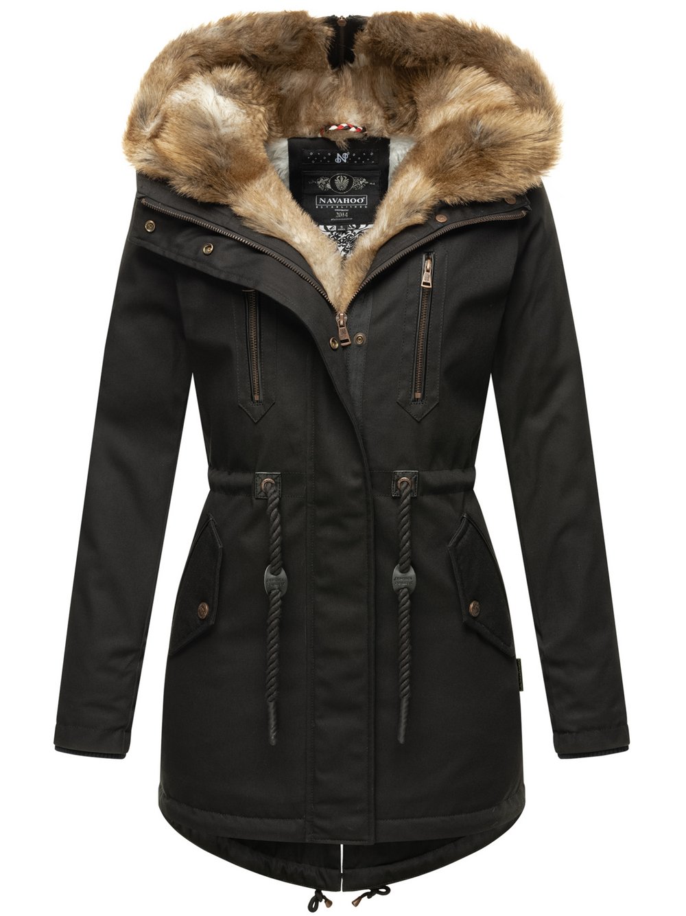 Navahoo Winterjacke  Damen Baumwolle schwarz, 44