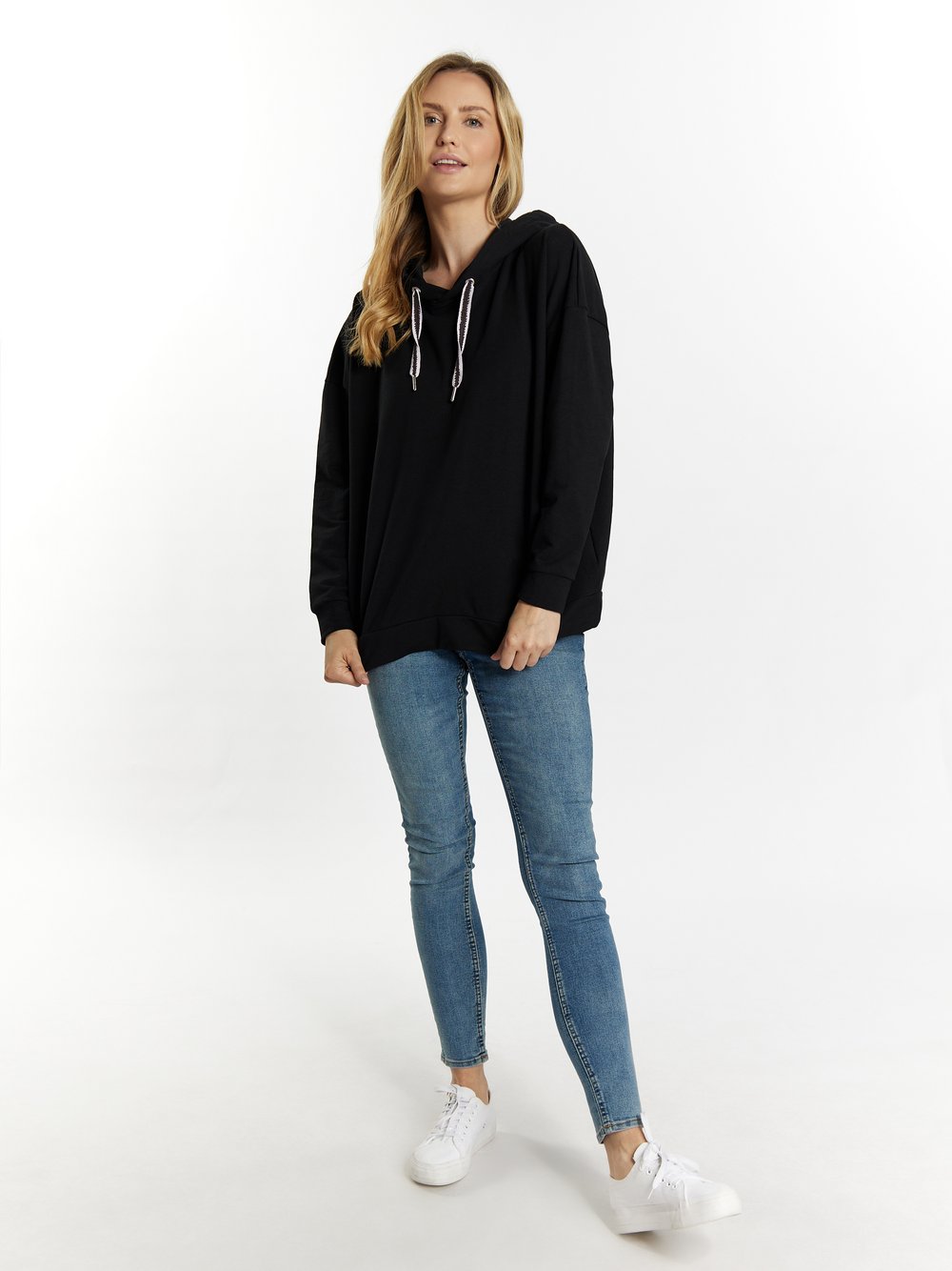 Usha Hoodie Damen Baumwolle schwarz, M