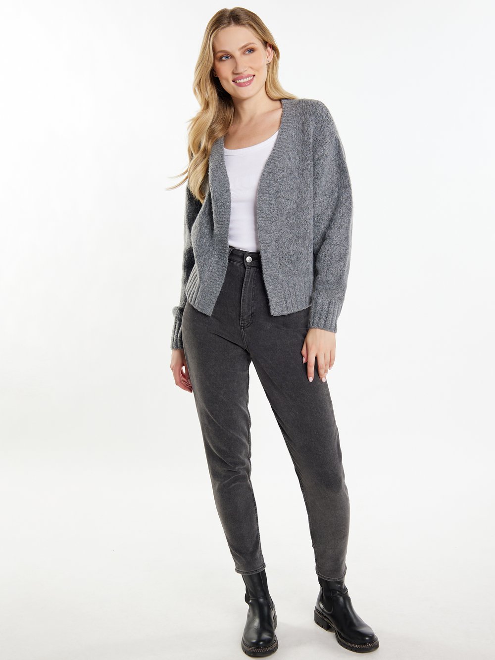 Dreimaster Strickjacke Damen grau, XL/XXL