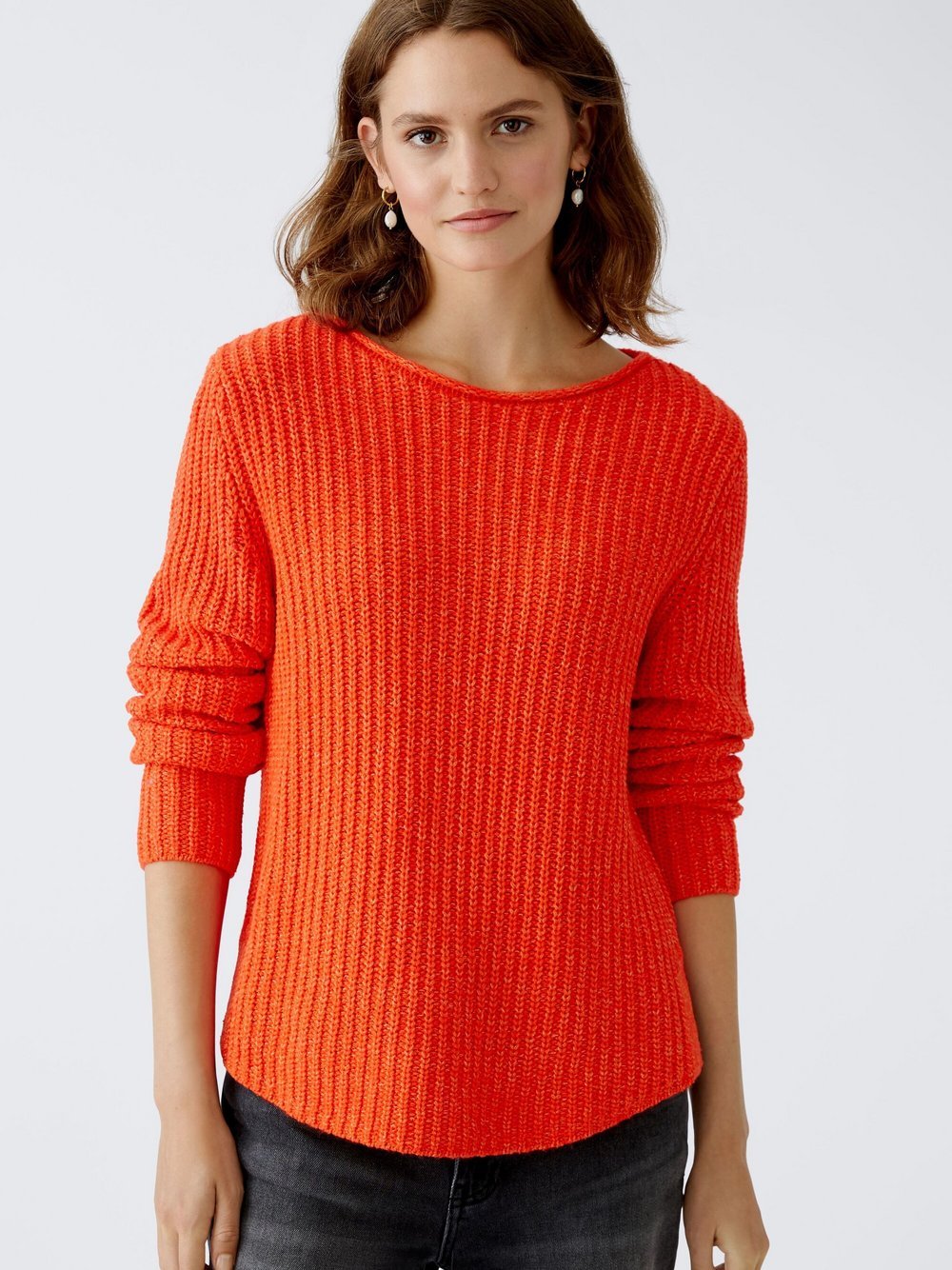 Oui Pullover Damen Baumwolle orange, 44