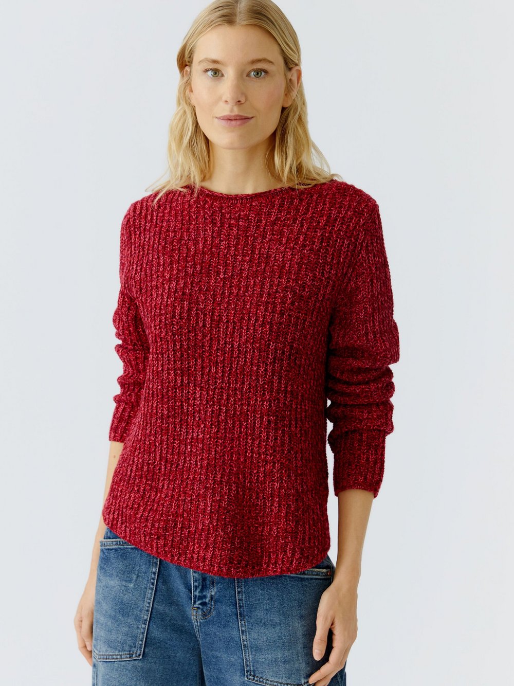Oui Pullover Damen Baumwolle rot, 42