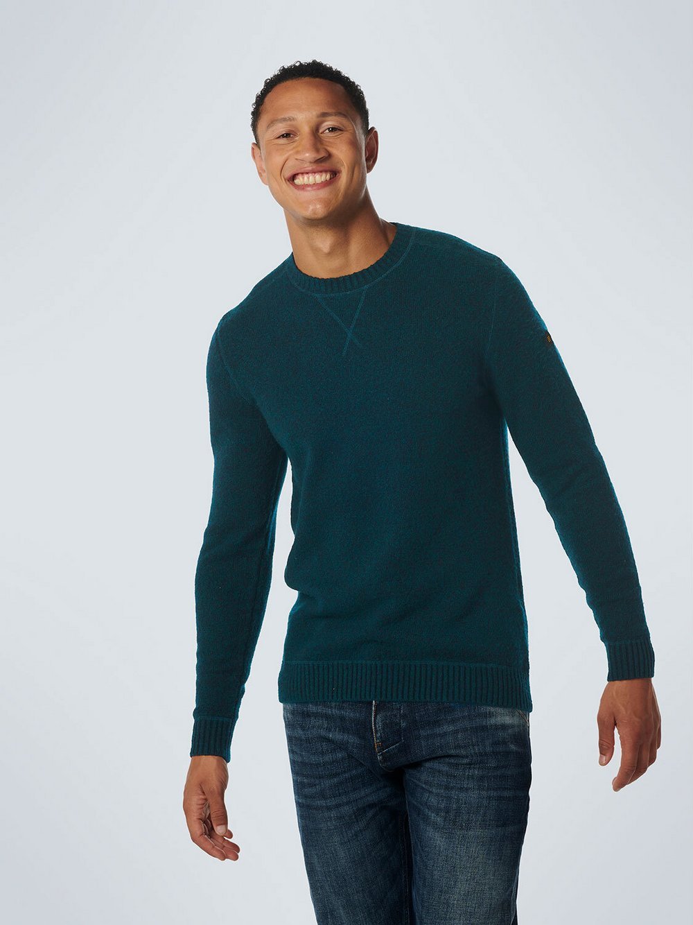 No Excess Pullover Herren Baumwolle blau, XXXL