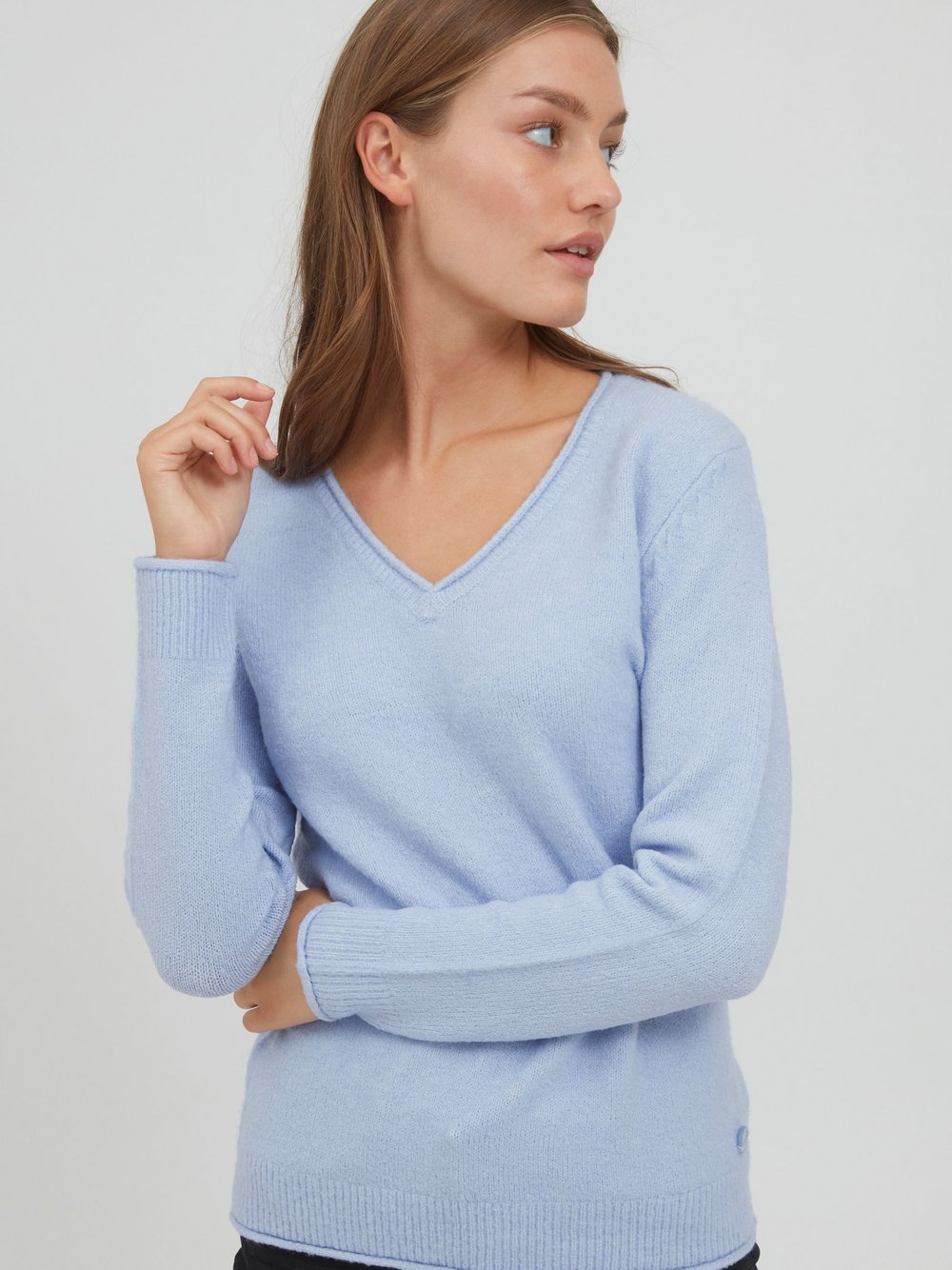 OXMO Strickpullover Damen blau meliert, L