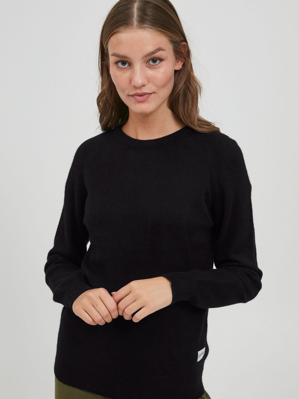 OXMO Strickpullover Damen schwarz meliert, L