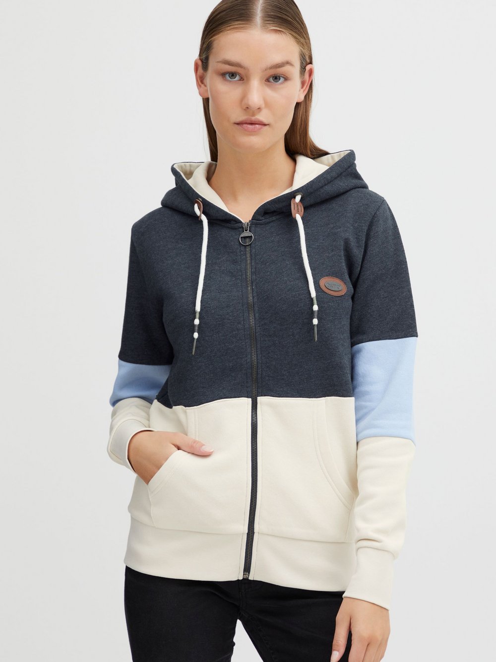 OXMO Strickjacke Damen blau meliert, M