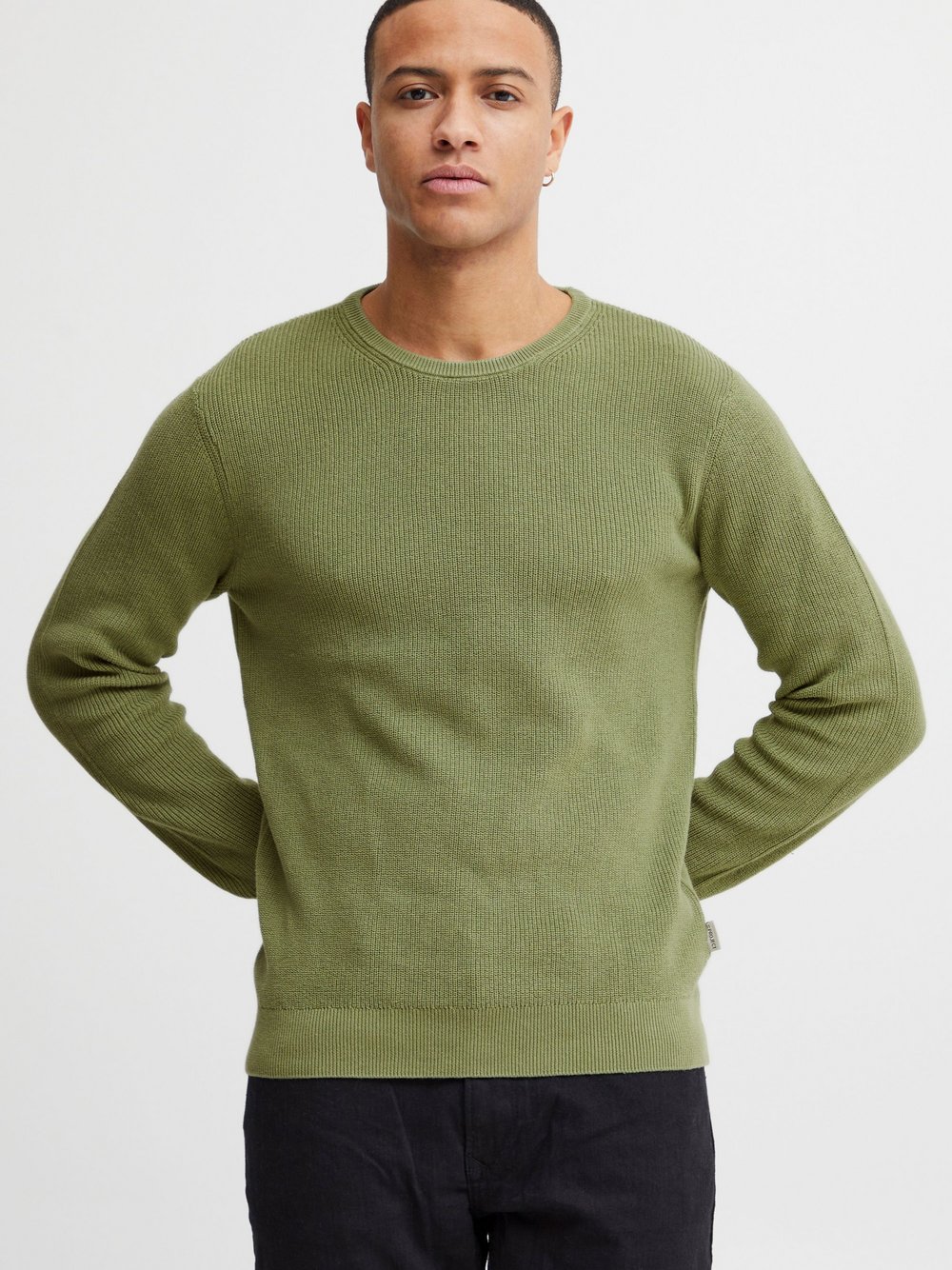 11 Project Strickpullover Herren Baumwolle grün, S