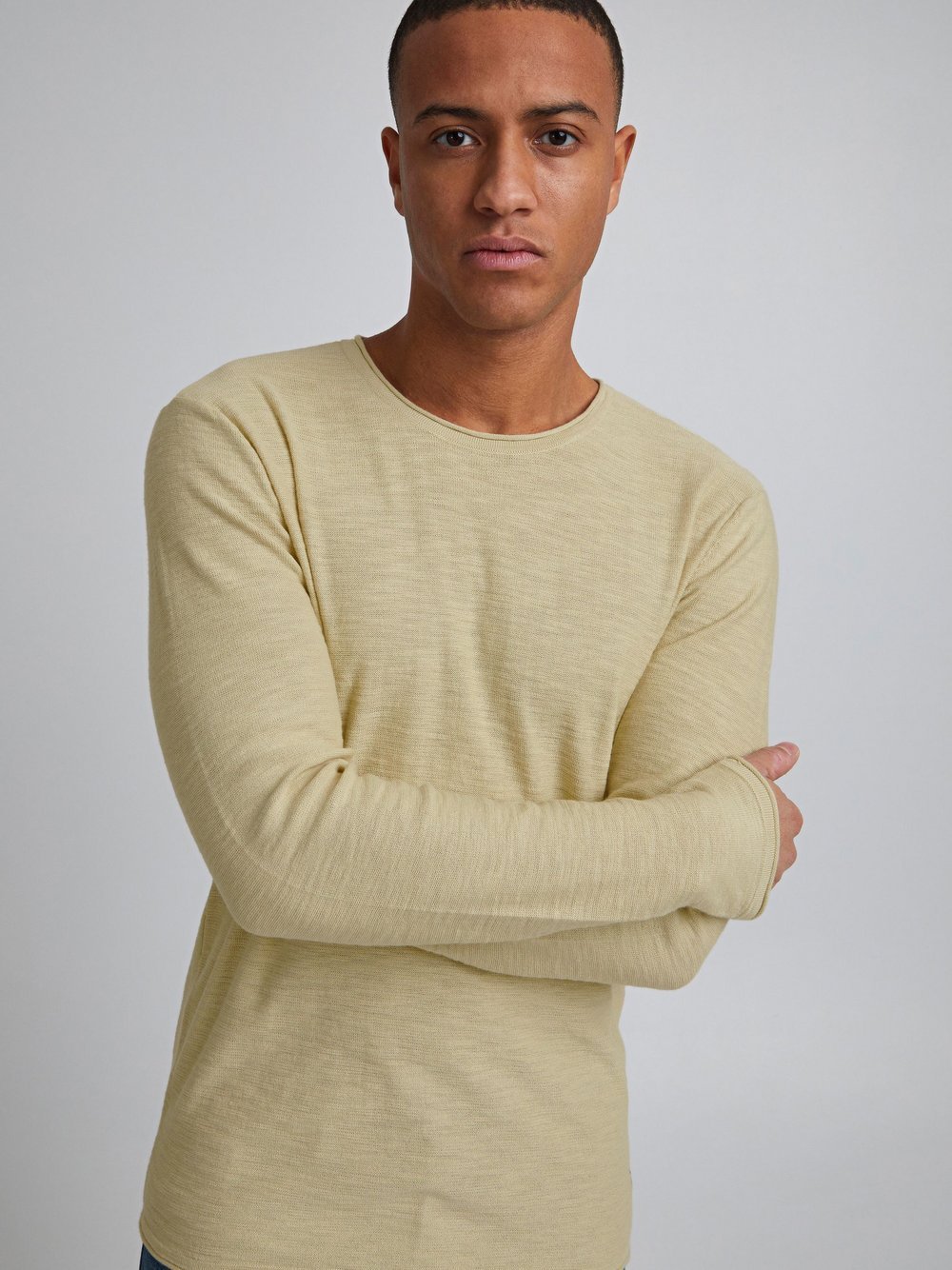 11 Project Strickpullover Herren Baumwolle beige, M