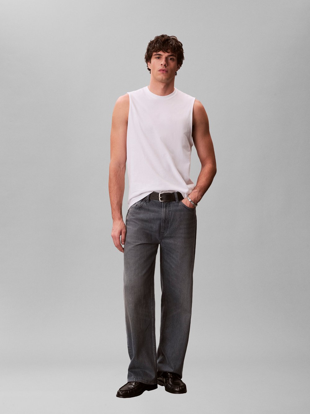 Calvin Klein Jeans Tanktop Herren Baumwolle weiß, M