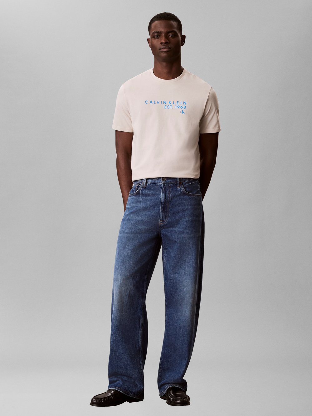 Calvin Klein Jeans T-Shirt Herren Baumwolle (100%) beige bedruckt, XXL