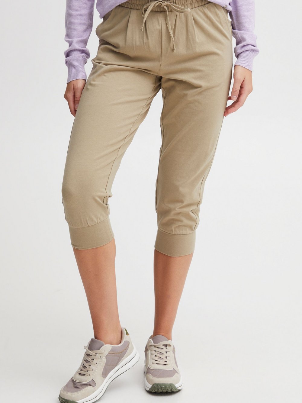 OXMO Stoffhose Damen Baumwolle beige, L