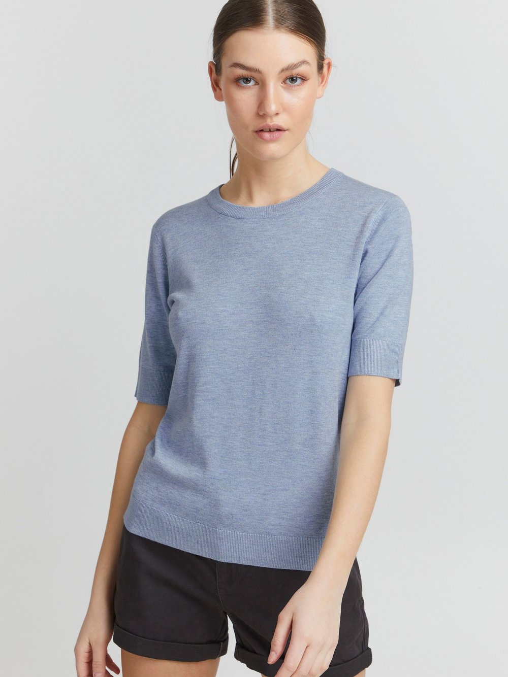 OXMO Strickpullover Damen Viskose blau, M