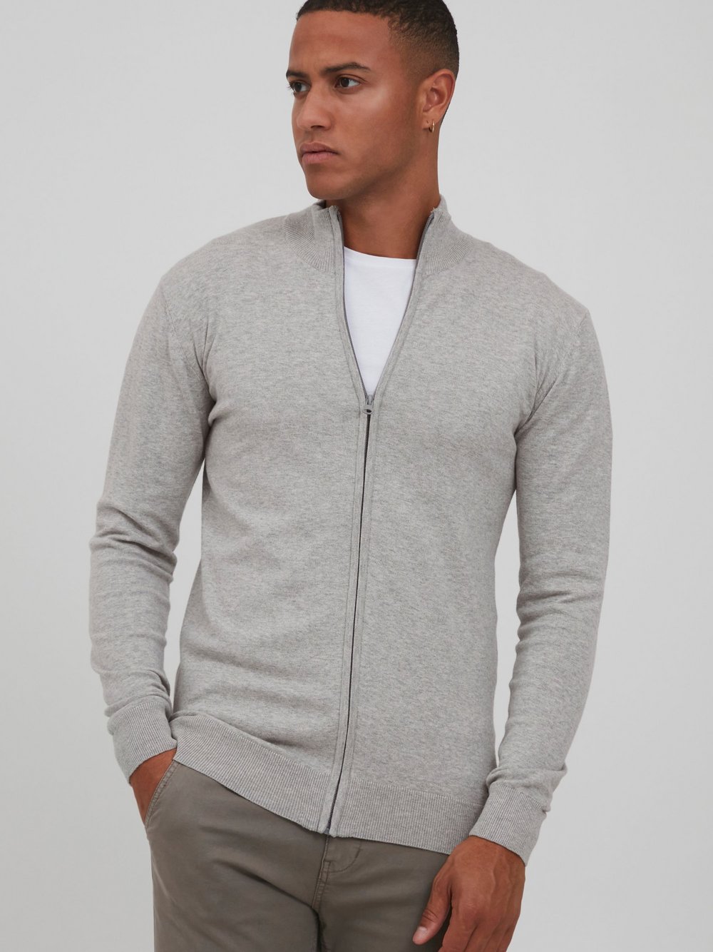 Indicode Strickjacke Herren grau meliert, XXL