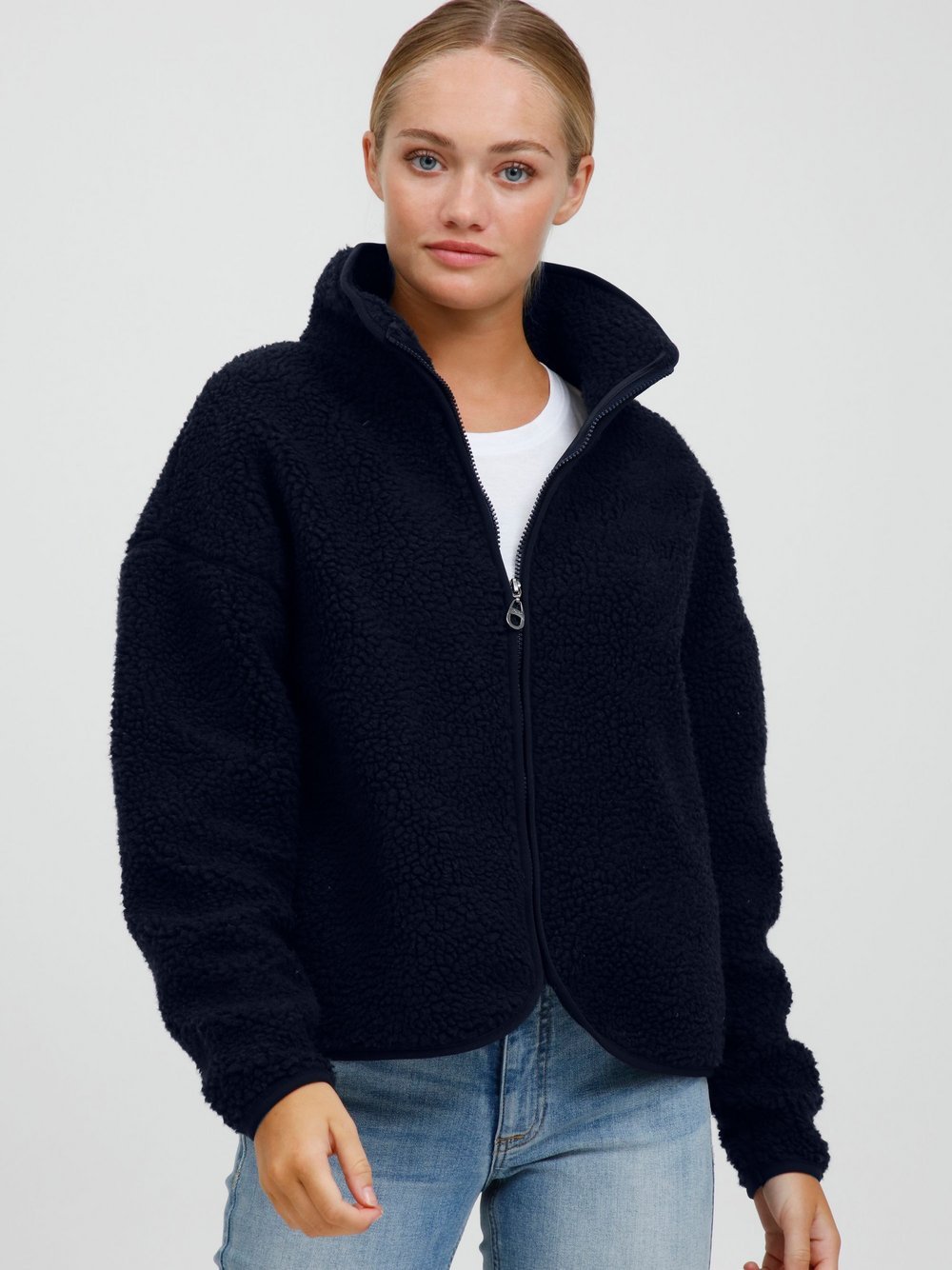 OXMO Plüschjacke Damen blau, XXL