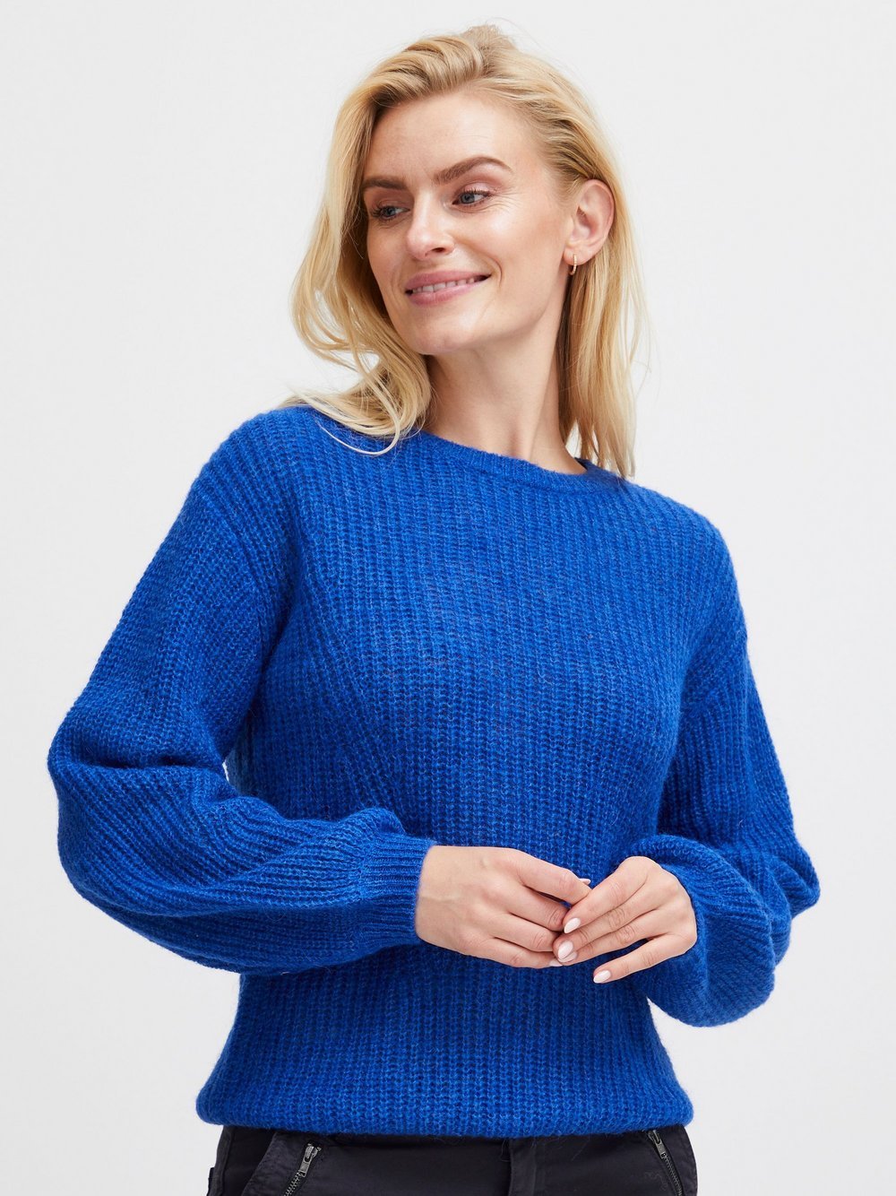 PULZ Jeans Strickpullover Damen blau, M