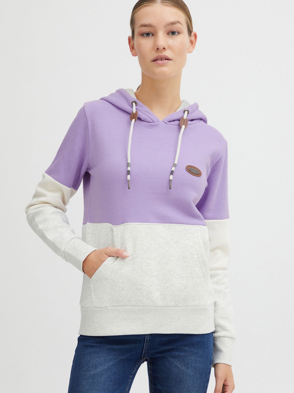 OXMO Hoodie Damen lila gemustert, XXL