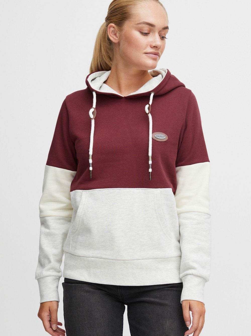 OXMO Hoodie Damen rot gemustert, XXL