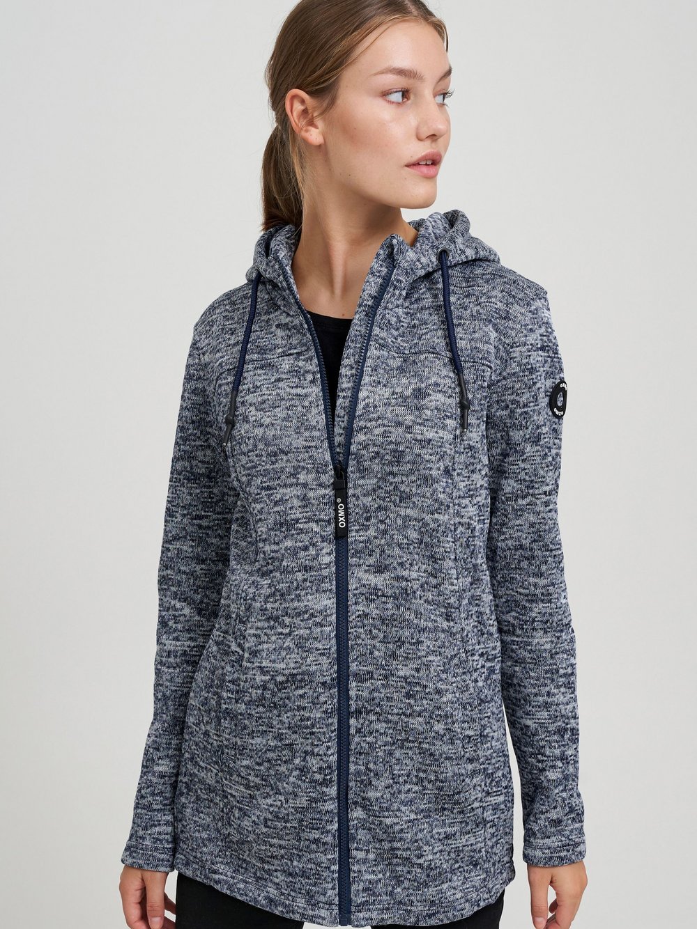 OXMO Fleecejacke Damen blau meliert, S