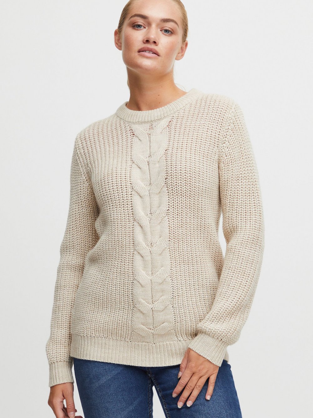 OXMO Strickpullover Damen beige, M