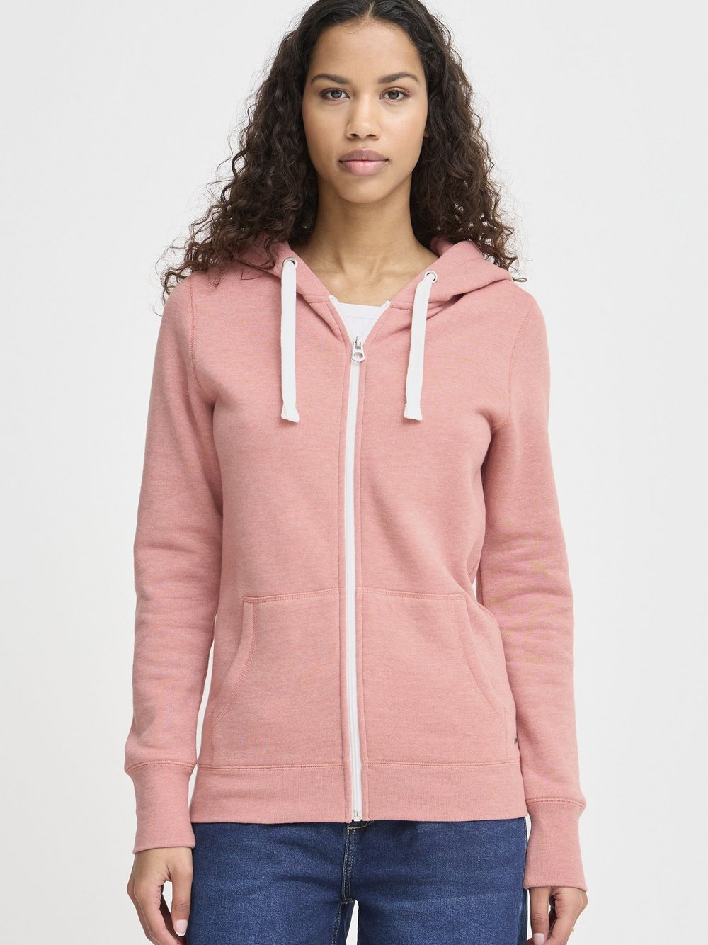 OXMO Kapuzensweatjacke Damen rosa meliert, M