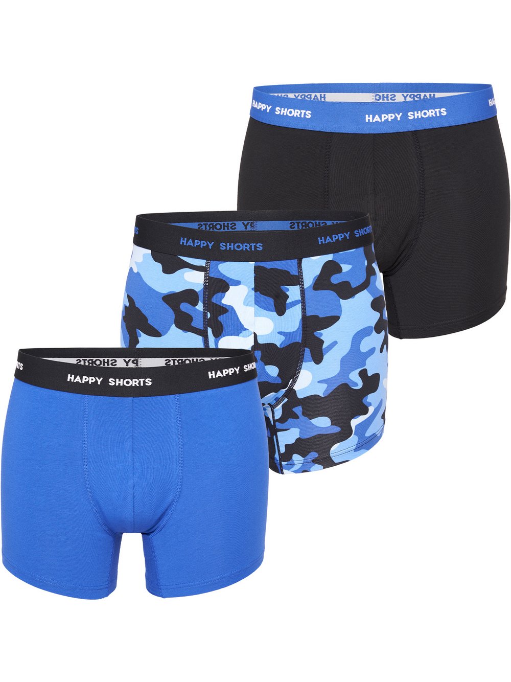 HAPPY SHORTS Retro Pants  Herren Jersey blau gemustert, M