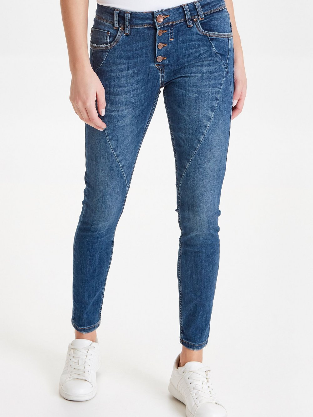 PULZ Jeans Röhrenjeans Damen Baumwolle blau, 29