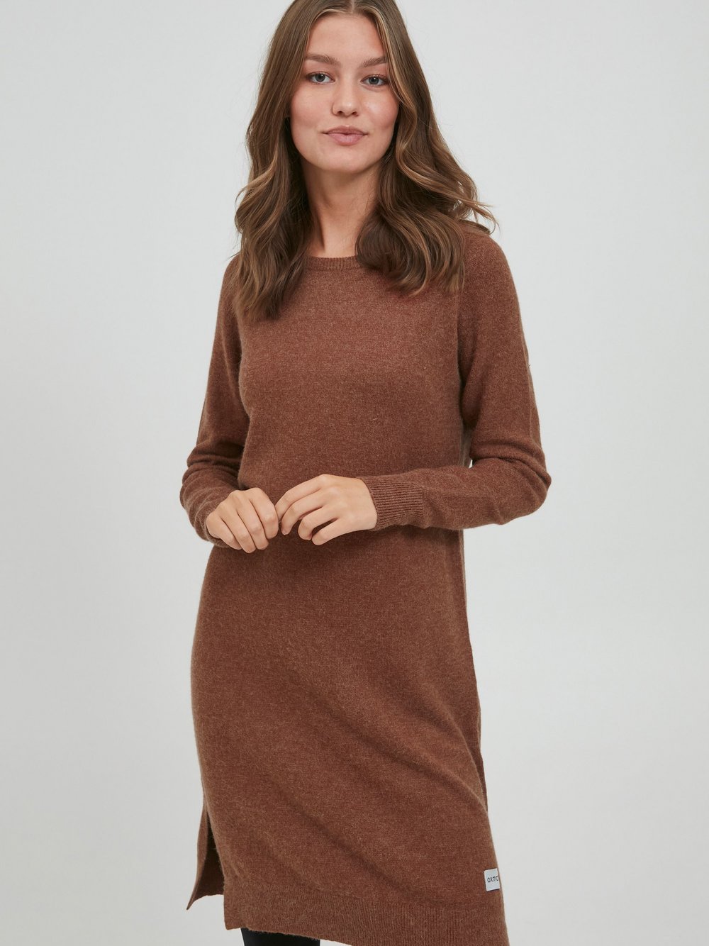 OXMO Strickkleid Damen braun meliert, XXL