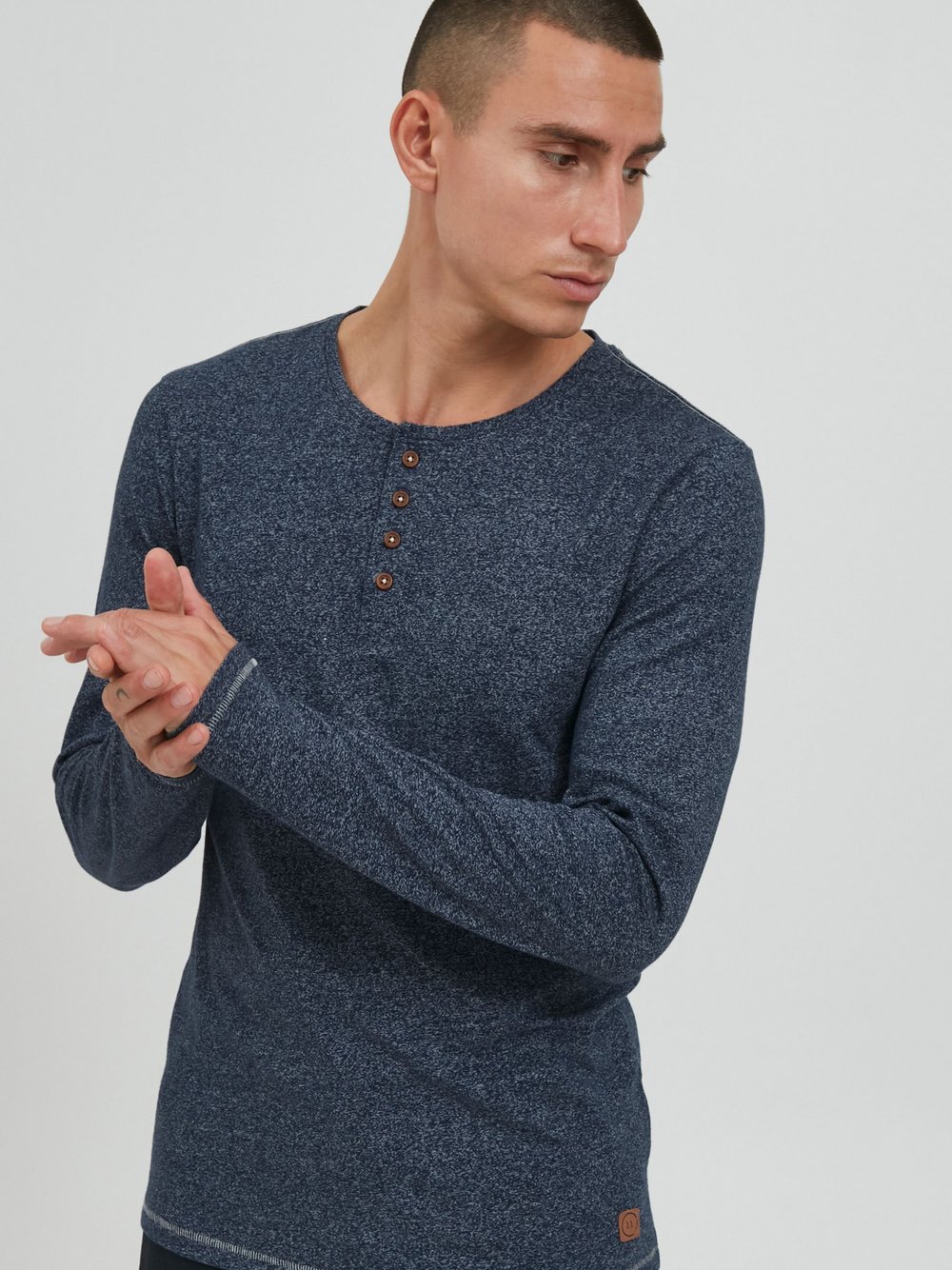 11 Project Longsleeve Herren blau meliert, M