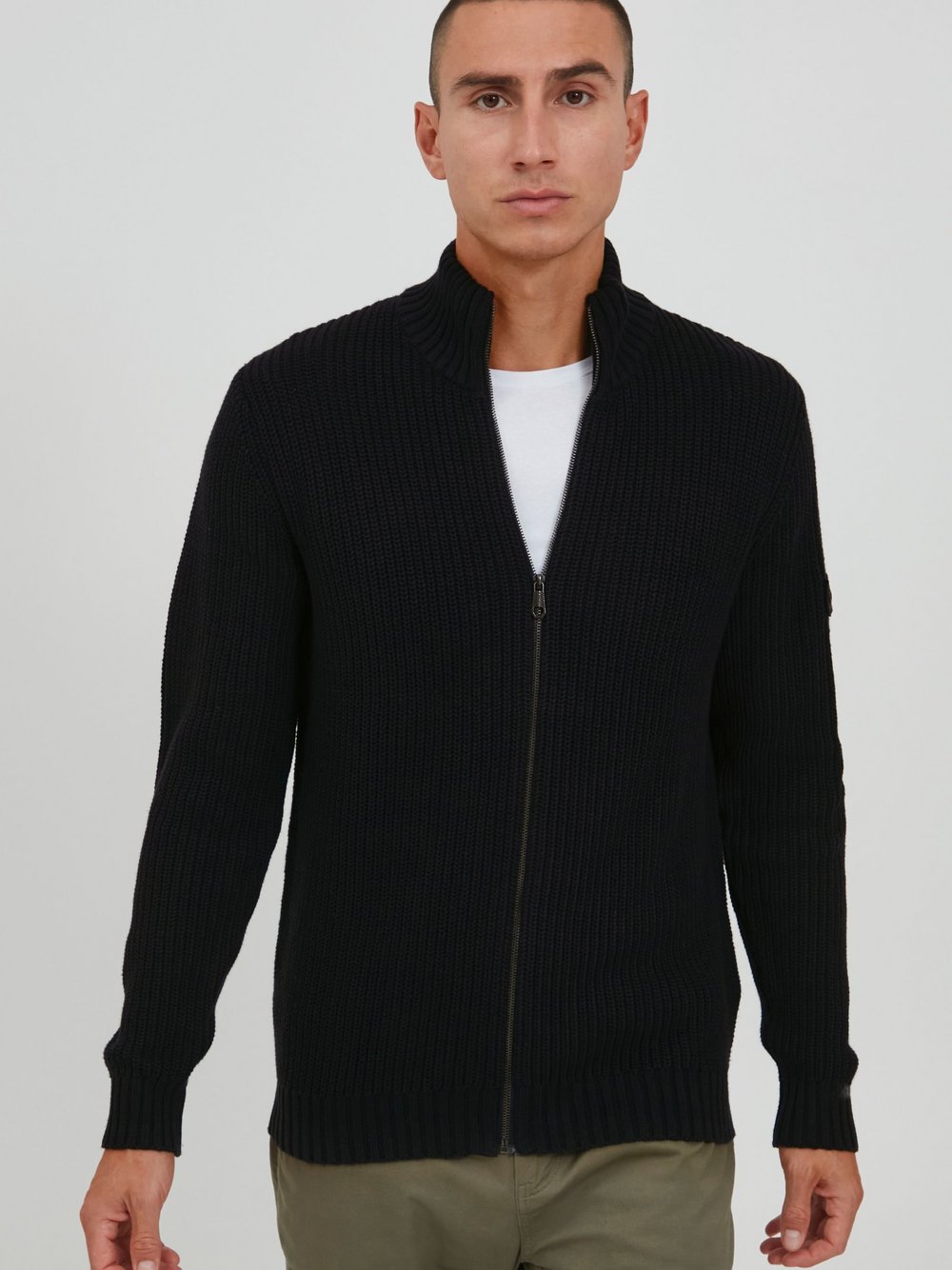 11 Project Strickjacke Herren Baumwolle schwarz, L