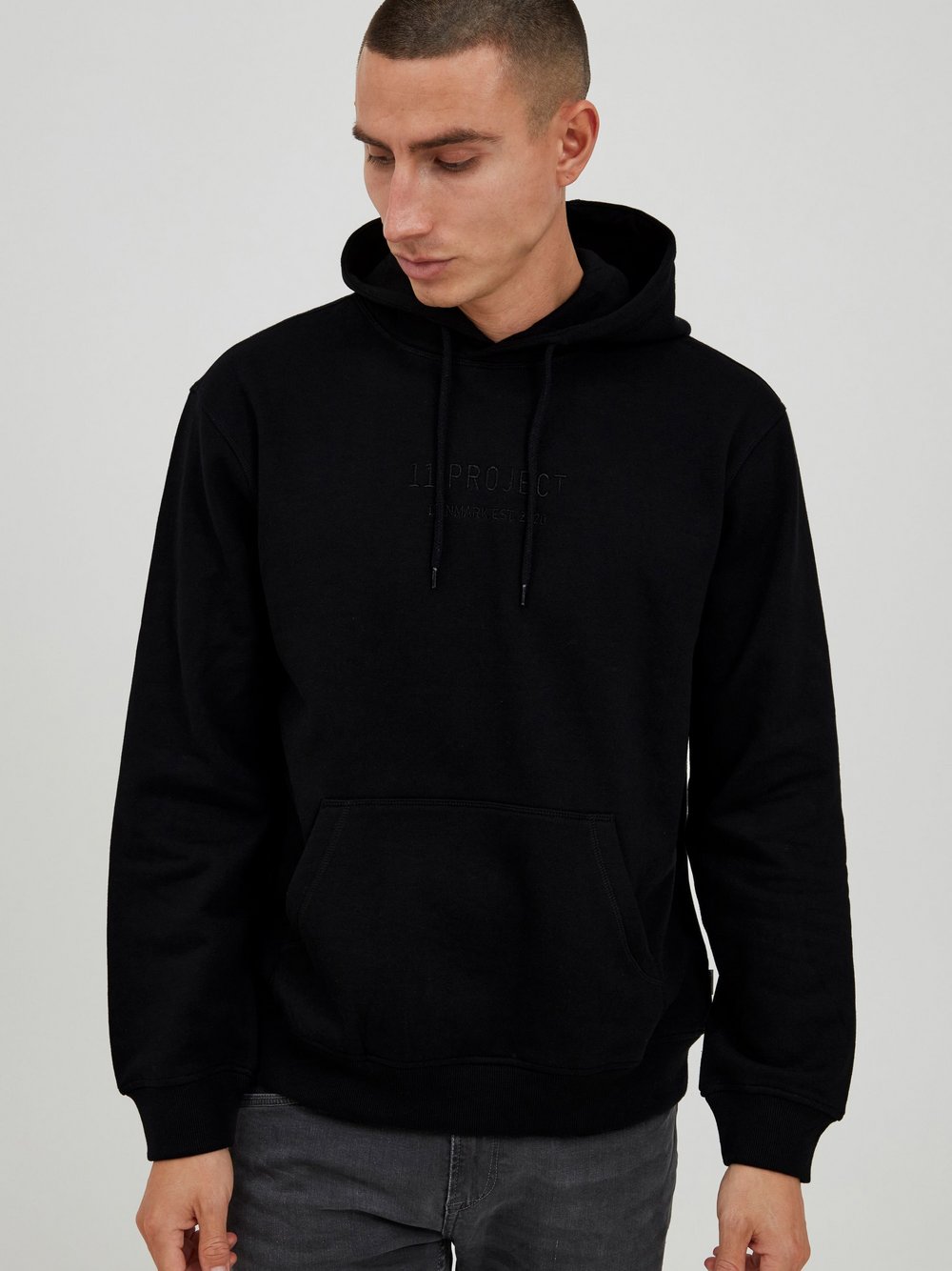 11 Project Hoodie Herren schwarz meliert, XXXL