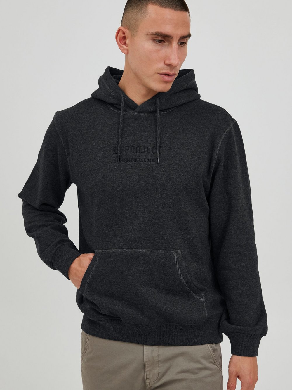 11 Project Hoodie Herren grau meliert, M