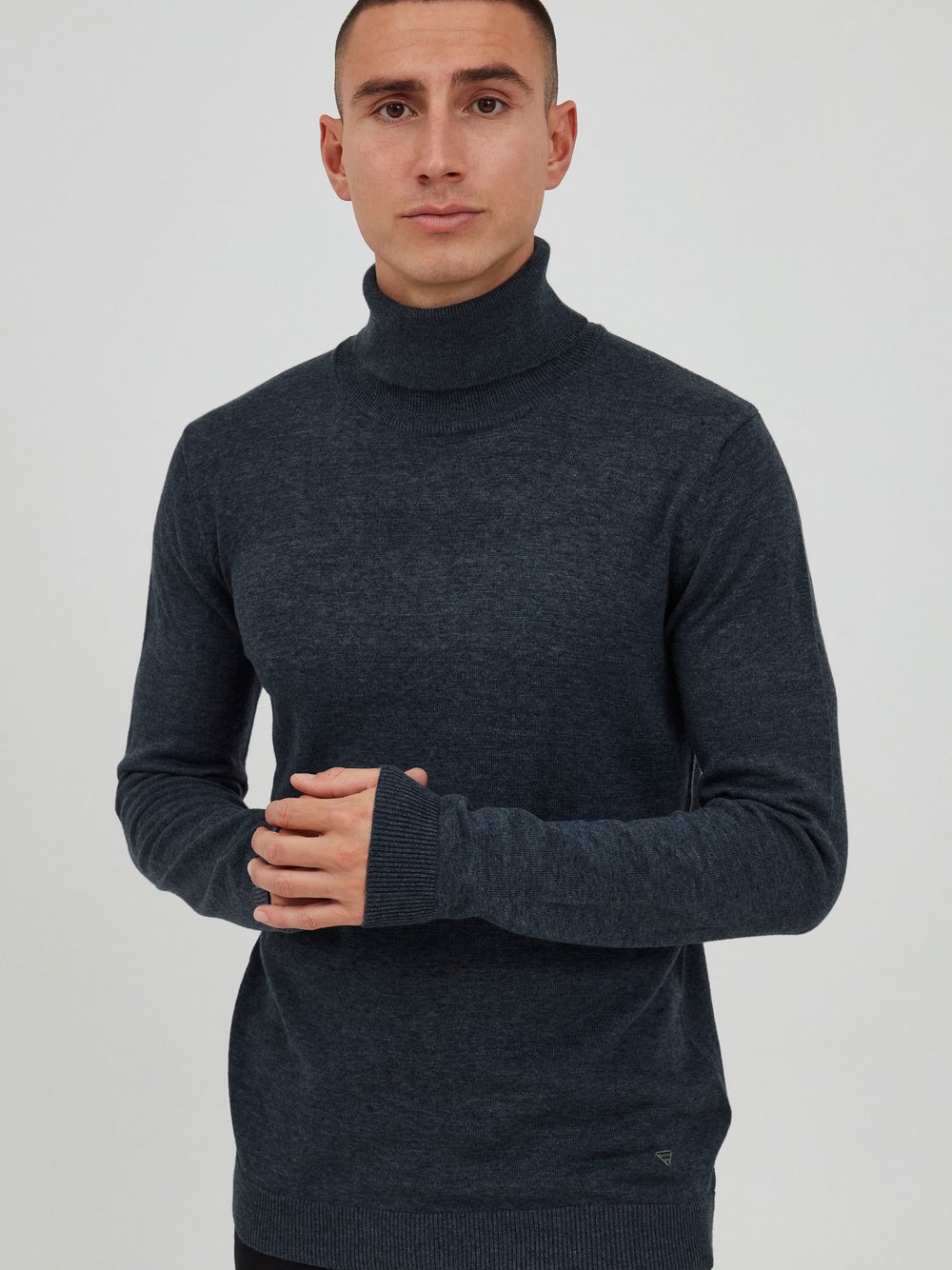 11 Project Strickpullover Herren Baumwolle blau, L