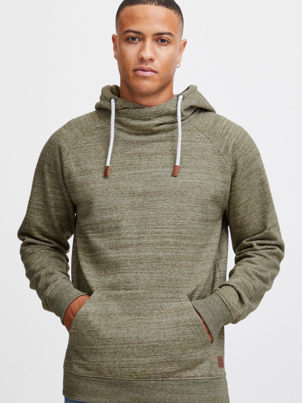 11 Project Hoodie Herren Baumwolle grün meliert, XXL