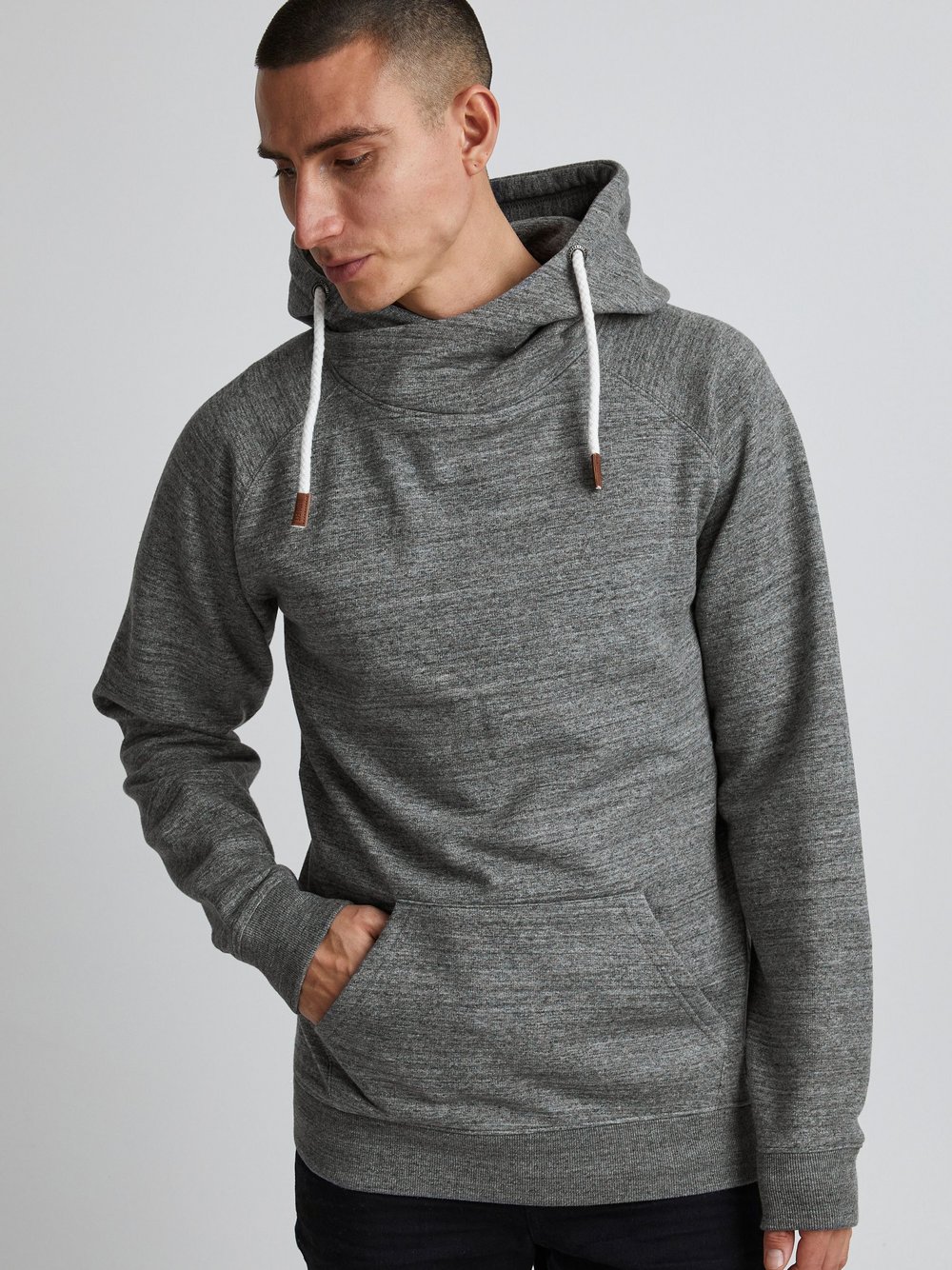 11 Project Hoodie Herren Baumwolle grau meliert, S