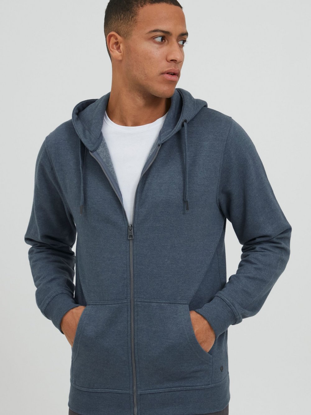 11 Project Kapuzensweatjacke Herren blau meliert, XXL