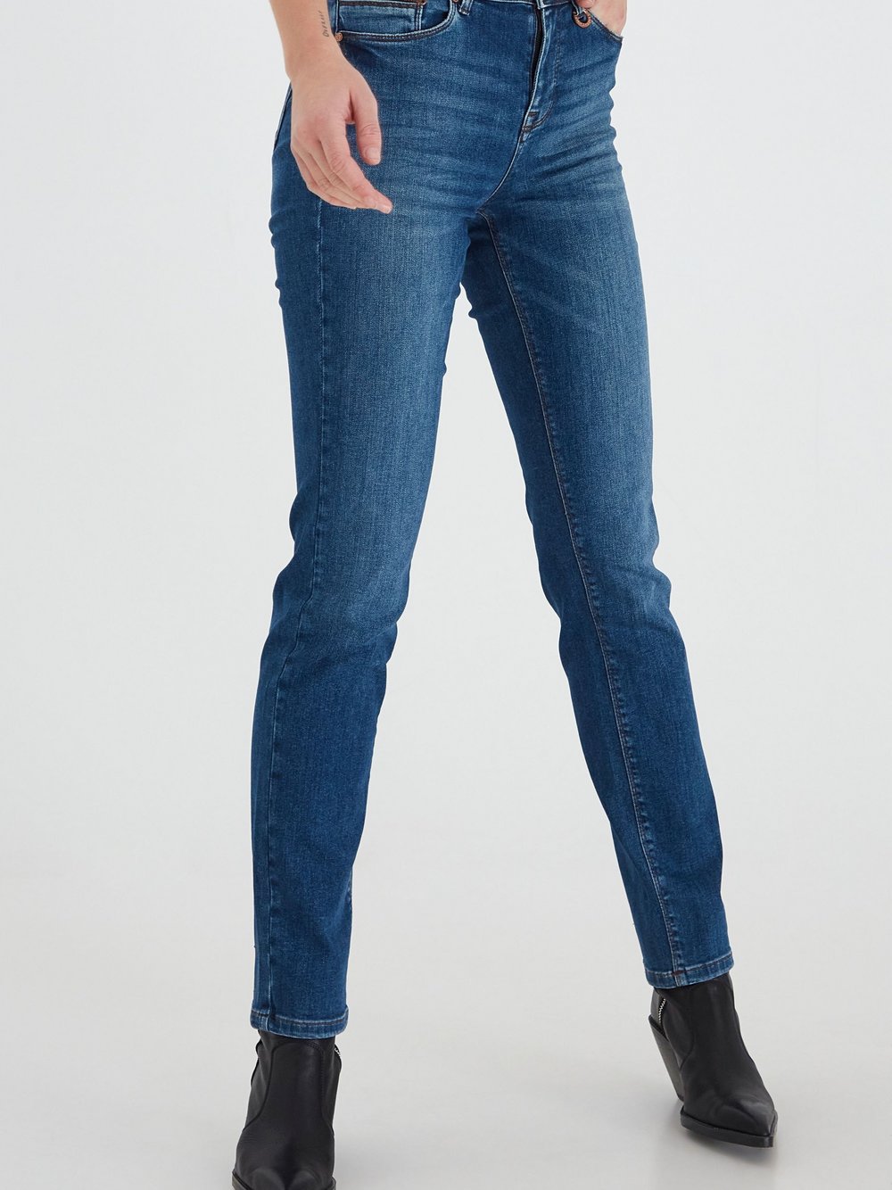 PULZ Jeans 5-Pocket-Jeans Damen blau, 29-30