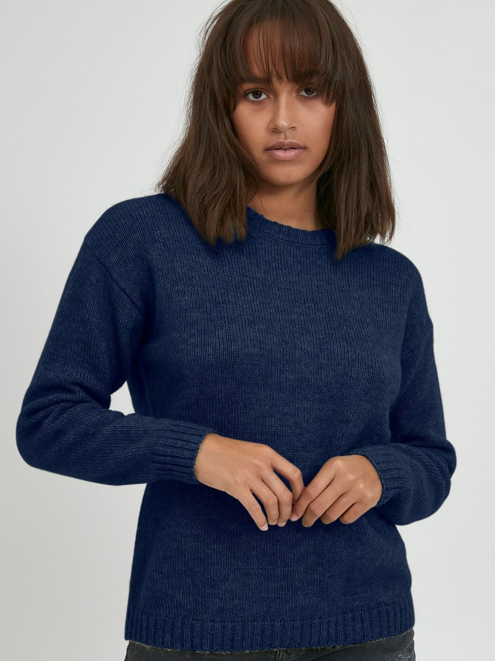 PULZ Jeans Strickpullover Damen blau, L