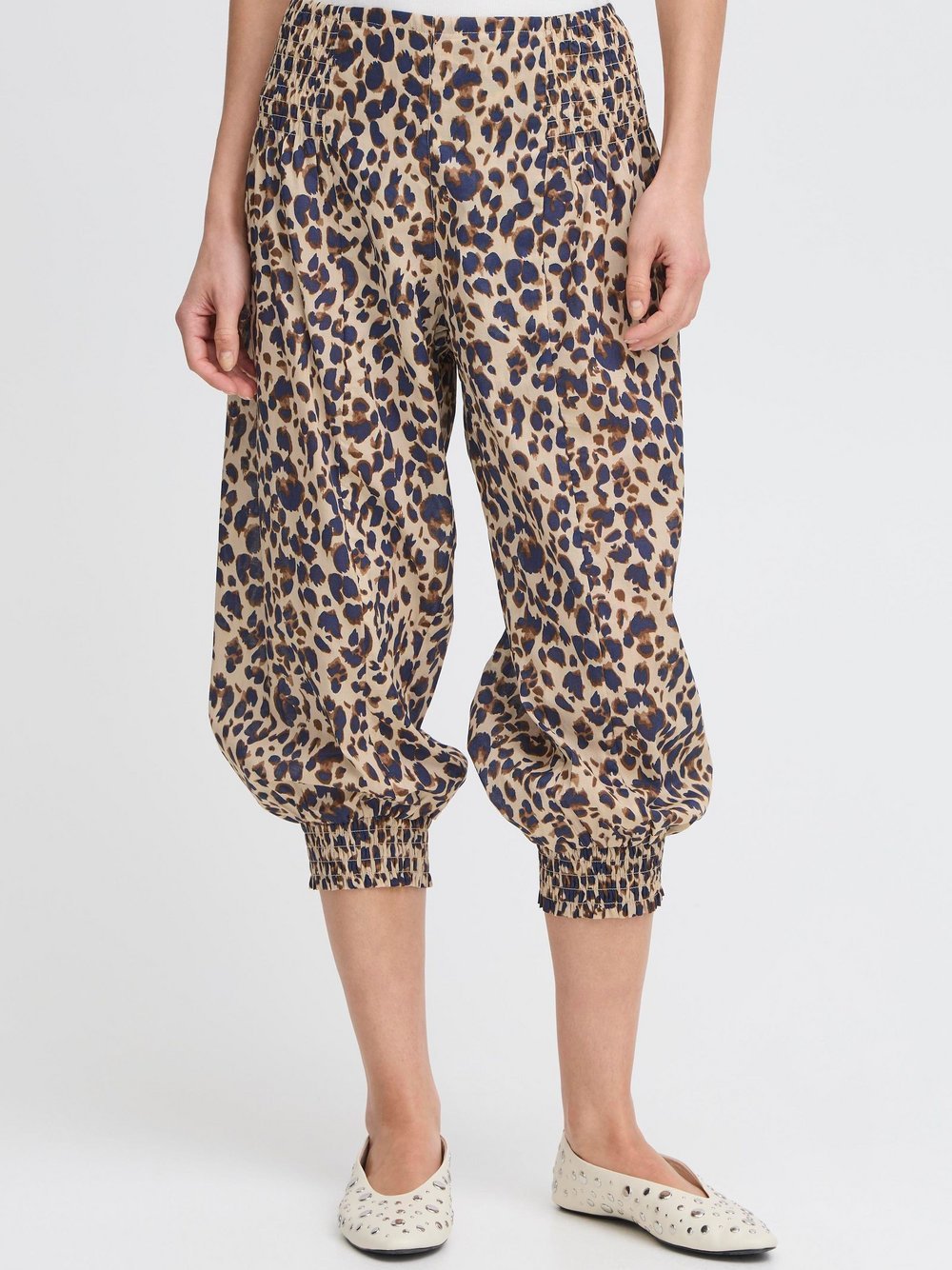 PULZ Jeans 3/4-Hose Damen Baumwolle braun gemustert, XXL