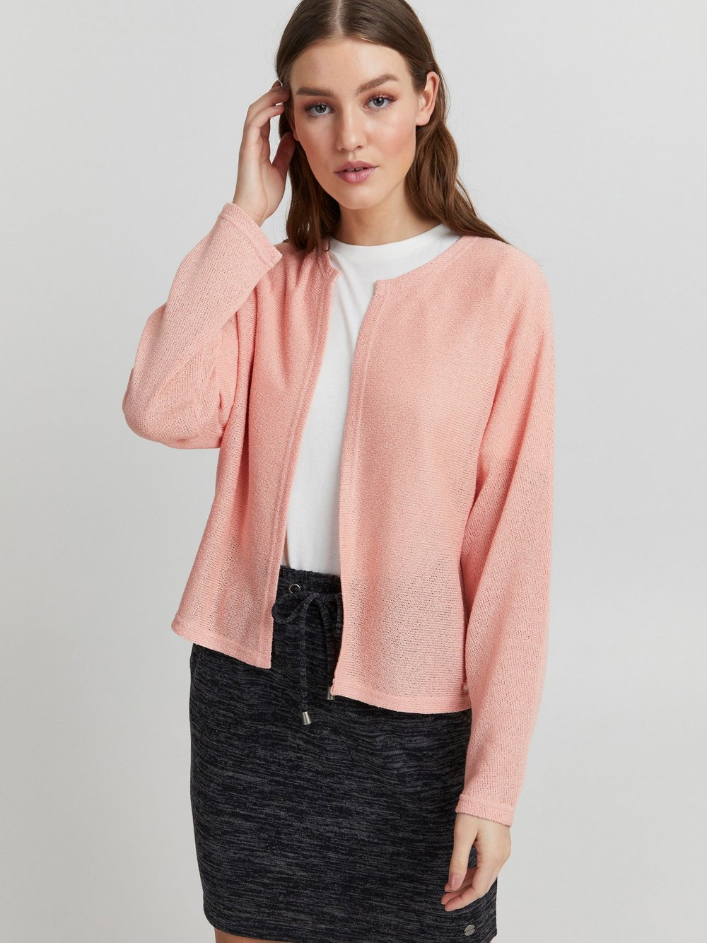 OXMO Strickjacke Damen Viskose rosa, L