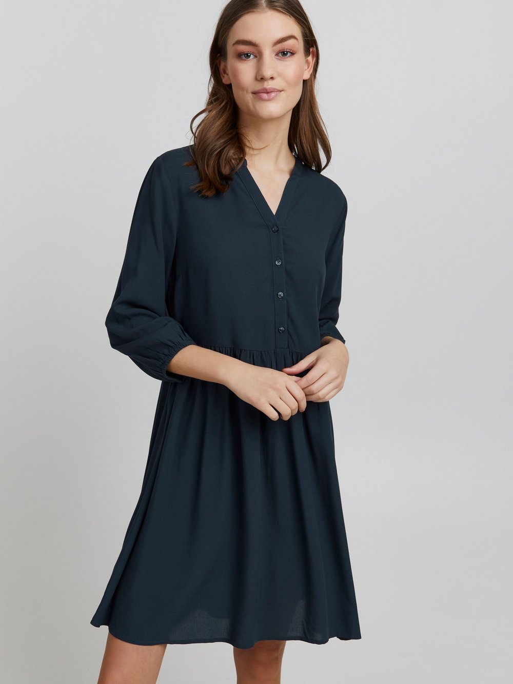 OXMO Blusenkleid Damen Viskose blau, 40