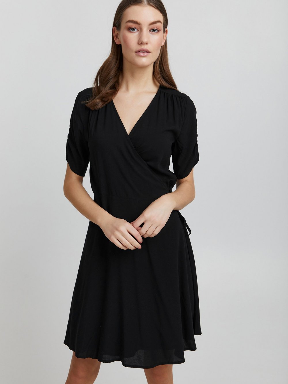 OXMO Blusenkleid Damen Viskose schwarz, 36