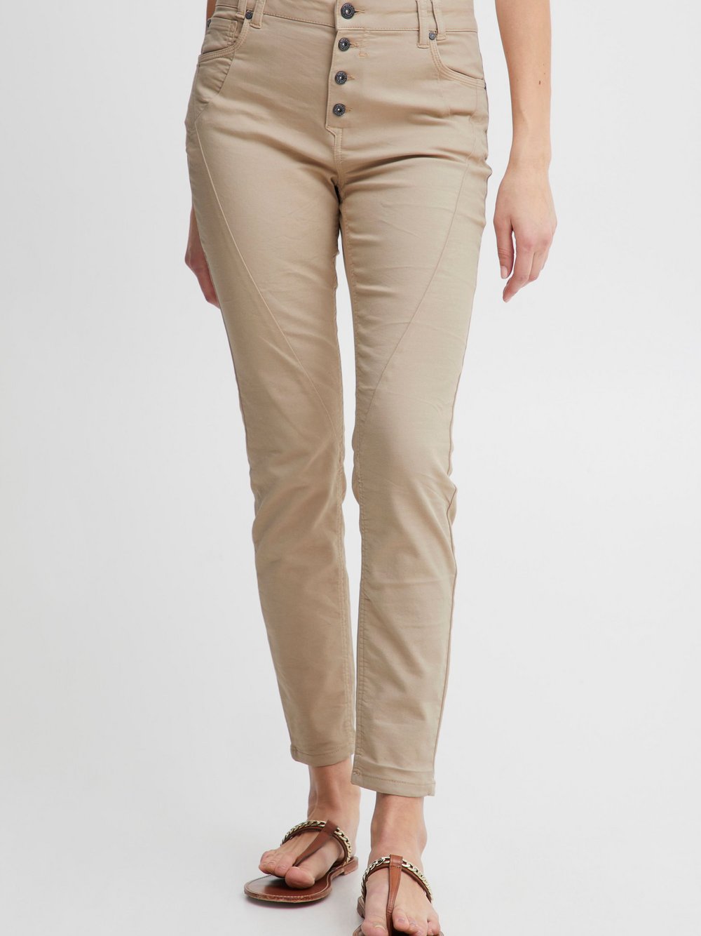 PULZ Jeans Stoffhose Damen Baumwolle beige, 36